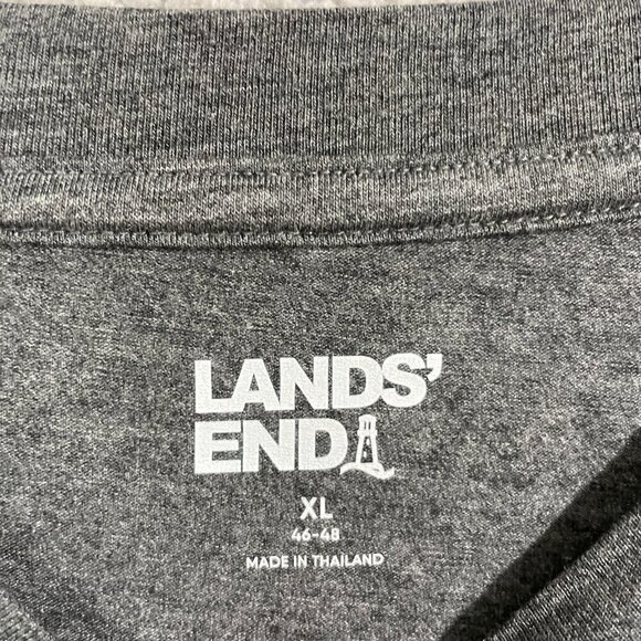 NWOT Lands' End Men's Size XL Heather Gray Long Sleeve Shirt - Picture 5 of 6